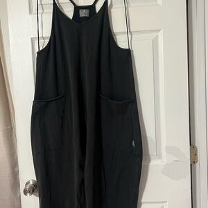 Free People Black mineral wash Jumpsuit